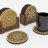 Laser-Cut Mandala Coaster Set