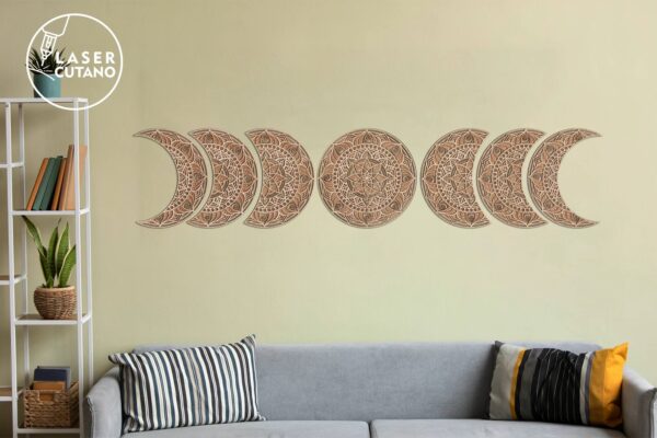 Laser-Cut Moon Phase Wall Art
